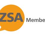 Logo with the letters 'ZSA' in a speech bubble next to the word 'Member'
