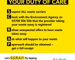 An image of a poster created by North Somerset Council to help prevent fly-tipping.