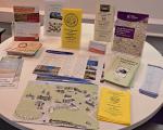 A table full of leaflets about North Somerset