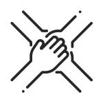 hands joining together logo