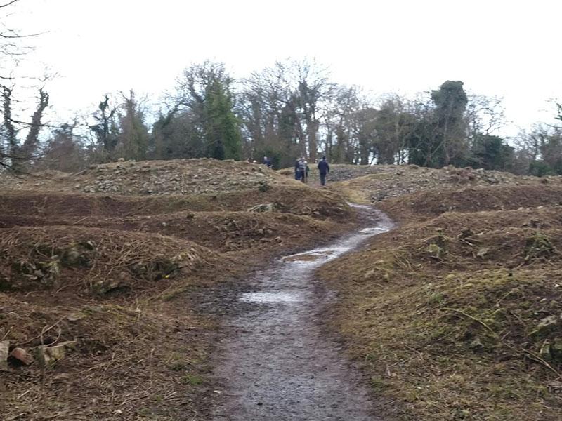 pathway leading up through Weston Hillfort