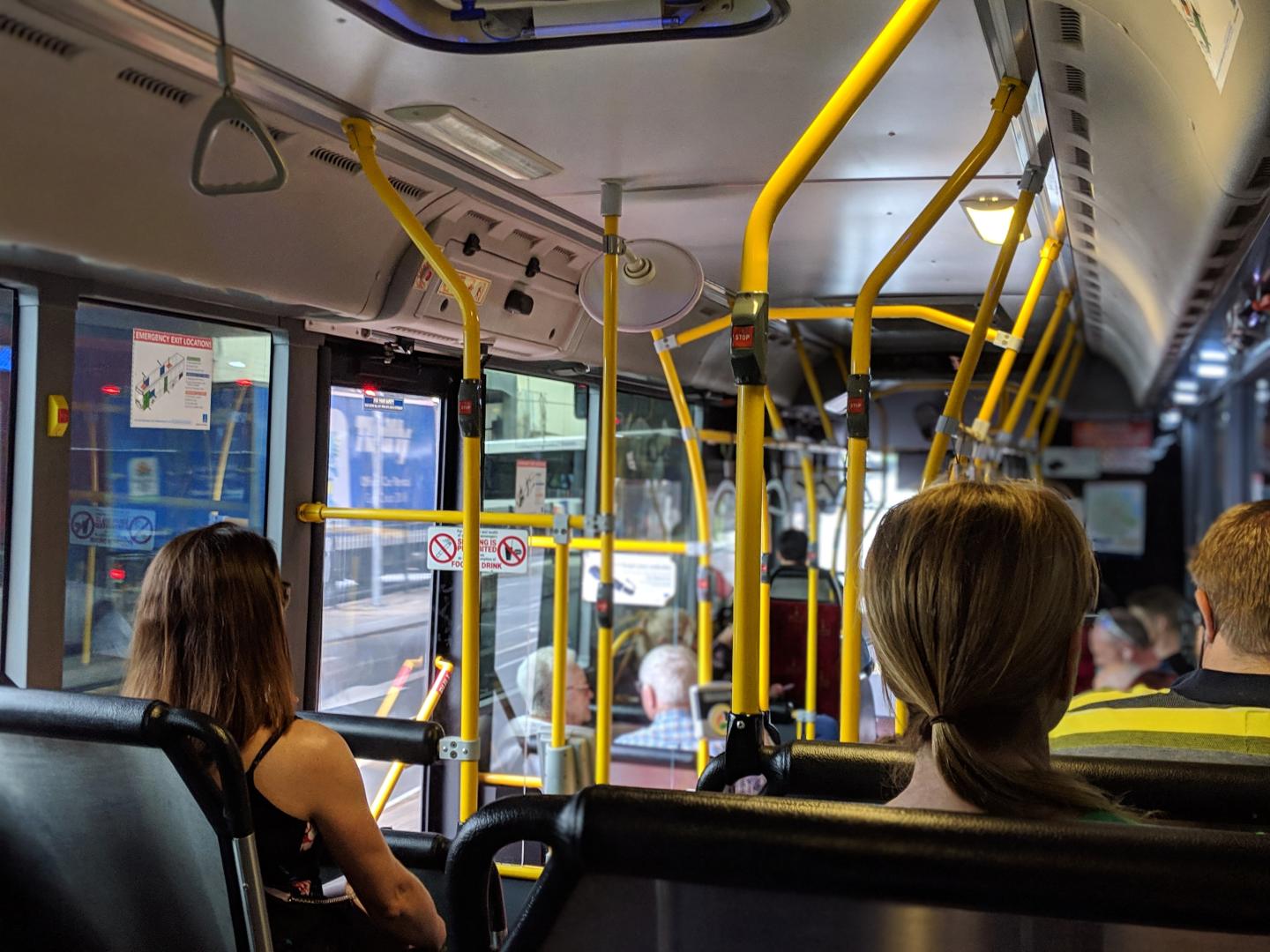 passengers sitting on a bus