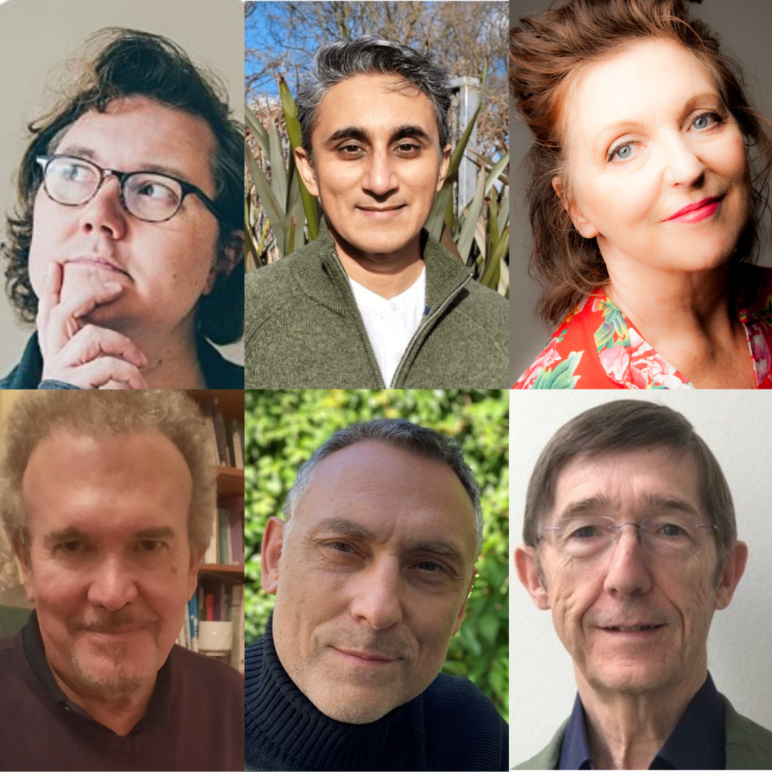 An image showing six photos of the authors taking part in North Somerset Libraries during June 2023
