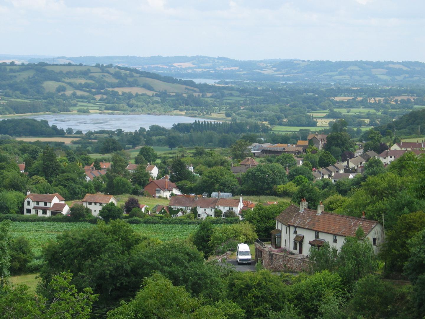 View of homes and Blagdon Lake
