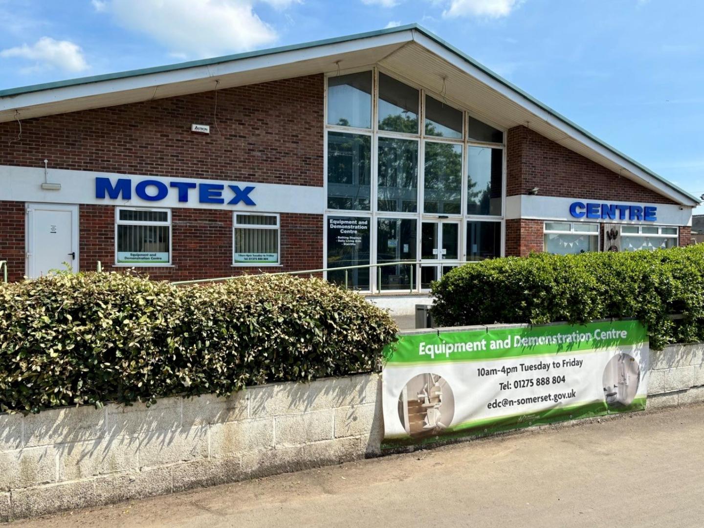 Front of the Motex Centre building on Winterstoke Road, Weston-super-Mare - home of the Equipment and Demonstration Centre (EDC)