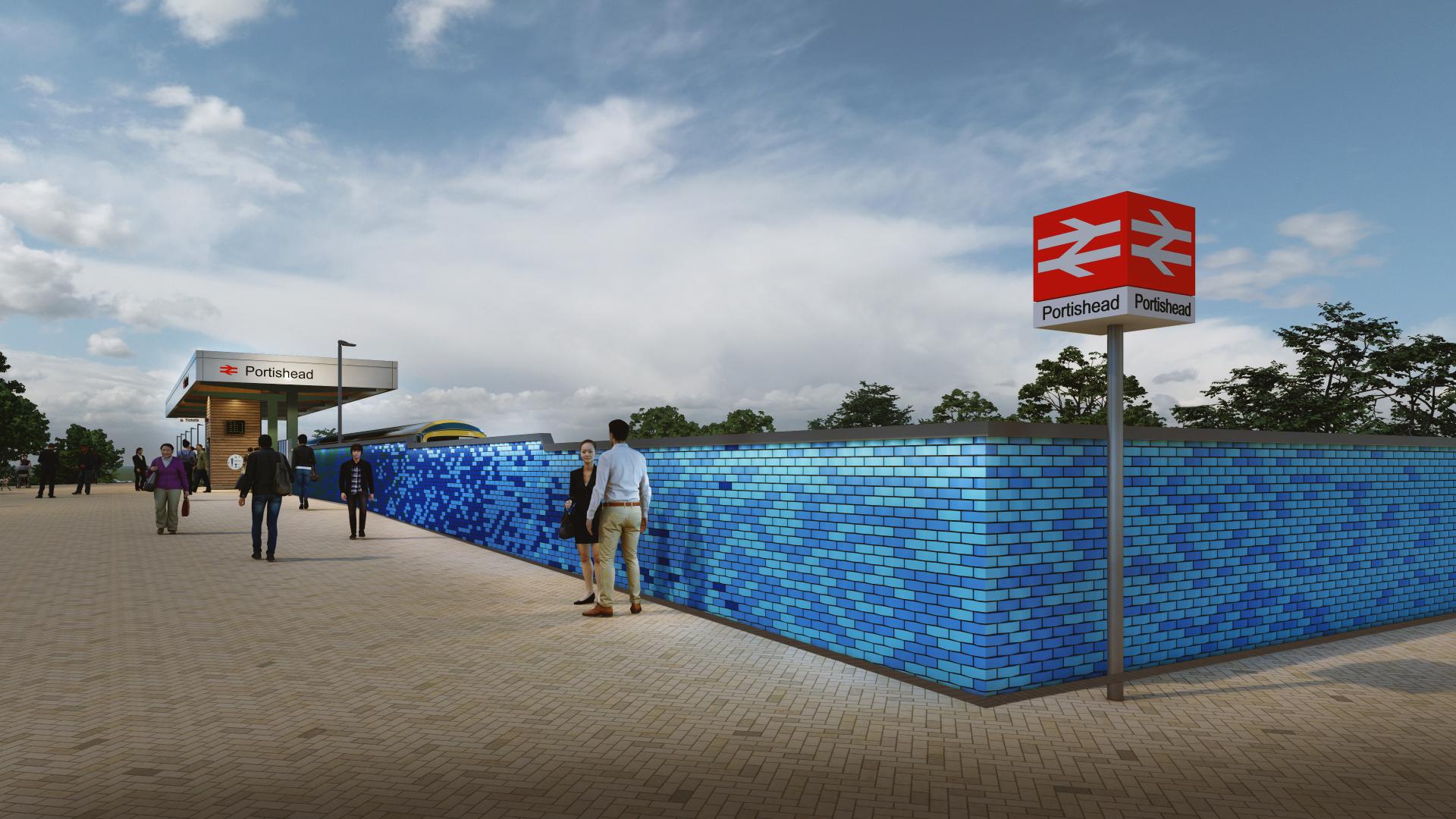 Artist's impression of new Portishead station