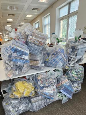 Bags of illegal tobacco products seized during a trading standards operation
