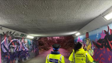 PCSO & Community Response Officers Patrolling Underpass